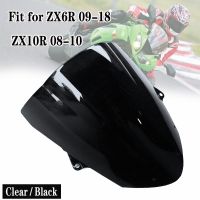 ☊❣เหมาะสำหรับคาวาซากิ ZX636 ZX6R 2009-2018อุปกรณ์เสริมรถจักรยานยนต์ ZX-6R กระจกบังลม ZX10R ZX-10R 2008 - 2010 ZX 10R 6R