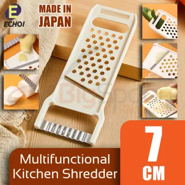 JAPAN] ECHO Vegetable Mandoline Slicer Stainless Steel Julienne Cutter  Shredder Masher with Buckle Design [4155]