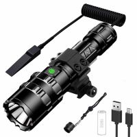 Professional LED Flashlight for Hunting Tactical Scout Torch Lights L2 USB Rechargeable LED Waterproof Fishlights Rechargeable  Flashlights