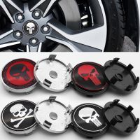 Auto parts Punisher 4pcs 60mm wheel center cover car tire center skull 3D logo decoration decal wheel cover car modification parts