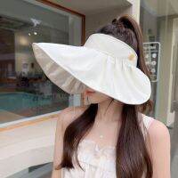 Summer Internet Popular Same-Style All-Match Empty-Top Sunscreen Hat Large Brim Shown Face Small Outdoor Travel Anti-Ultraviolet Sunshade Hat