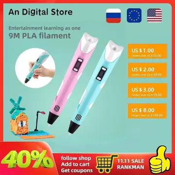 3D Pen Printer Kit Set for Children Kids Gift DIY Drawing Pencil With LCD  PLA ABS Filament Gel Paint Toys Safe Christmas Birthdy