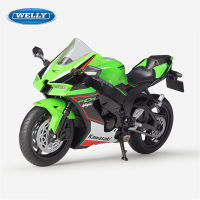 WELLY 1:12คาวาซากินินจา ZX-10R หนักตู้รถไฟล้อแม็กรถจักรยานยนต์รุ่นโลหะข้ามประเทศแข่งรถจักรยานยนต์รุ่นเด็กของเล่นของขวัญ