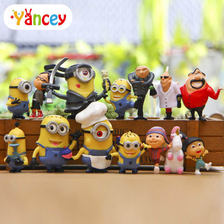 New Gold-leaf The Minions Role Figure Display Toy Pvc Set 