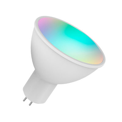 WiFi หลอดไฟอัจฉริยะ RGB + W + C หลอดไฟ LED 5W GU5.3ไฟหรี่ได้โทรศัพท์แอปรีโมทคอนโทรลใช้งานร่วมกับ Alexa Google Home Tmall Elf สำหรับควบคุมด้วยเสียง1แพ็ค