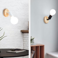 LED Wall Lamp Modern Wood Lamp Nordic Loft Style Lights Industrial Vintage Iron Wall Light For Bar Cafe Restaurant Home Lighting