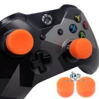 Silicone Dotted Convex + Concave XL Tall Thumb Grip Caps Joystick Thumbstick For PS4 Xbox ONE Xbox 360 Wii U Controller - Orange 1 pair ซิลิโคนอนาล็อก [จุกยาง] แบบทรงสูงเว้า+นูน สีส้ม 1คู่