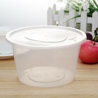 [COD] Round 750ML disposable lunch box plastic packaging thickened transparent takeaway fast food bento soup bowl with