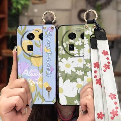 Shockproof cute Phone Case For OPPO Find X6 Lanyard Phone Holder ring Soft Case Kickstand Durable armor case Anti-dust
