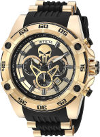 Invicta Mens Marvel Stainless Steel Quartz Watch with Silicone Strap, Black, 26 (Model: 26860)