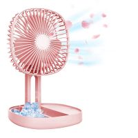 Electric Portable Desk Fan Battery Operated Fan Folding Table Fan Quiet USB Plug in Personal Fan for Bedroom