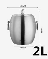 304 1L 2L oval Ice Bucket Wine Coolers Stainless Steel Double Wall Champagne beer whisky Bucket Keg Bar Accessories home bars