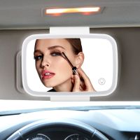 X Autohaux Car Sun Visor Mirror Clip on Makeup Cosmetic Touch Screen Mirror W/ Light White