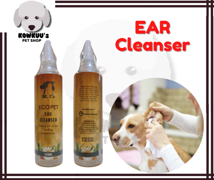 Dr. C's Ecopet Ear Cleanser 120ml Removes Dirt & Ear Wax Soothing