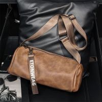 ﹉ Shoulder Bag Mens Bag Casual Cylindrical Bag Small Bag Tide Brand Backpack Youth Trend Casual Messenger Bag