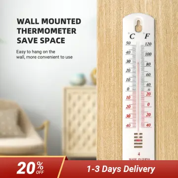 Long Wall Hanging Thermometer Hygrometer Indoor Outdoor Garden Garage  Office Room Hanging Logger Temperature Measurement Tool