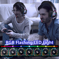 7.1สเตอริโอ RGB Gaming Headset Gamer หูฟังพร้อมไมโครโฟนสำหรับพีซี PS4 PS5,กว่าหูเสียงยกเลิกคอมพิวเตอร์ศัพท์หูฟัง