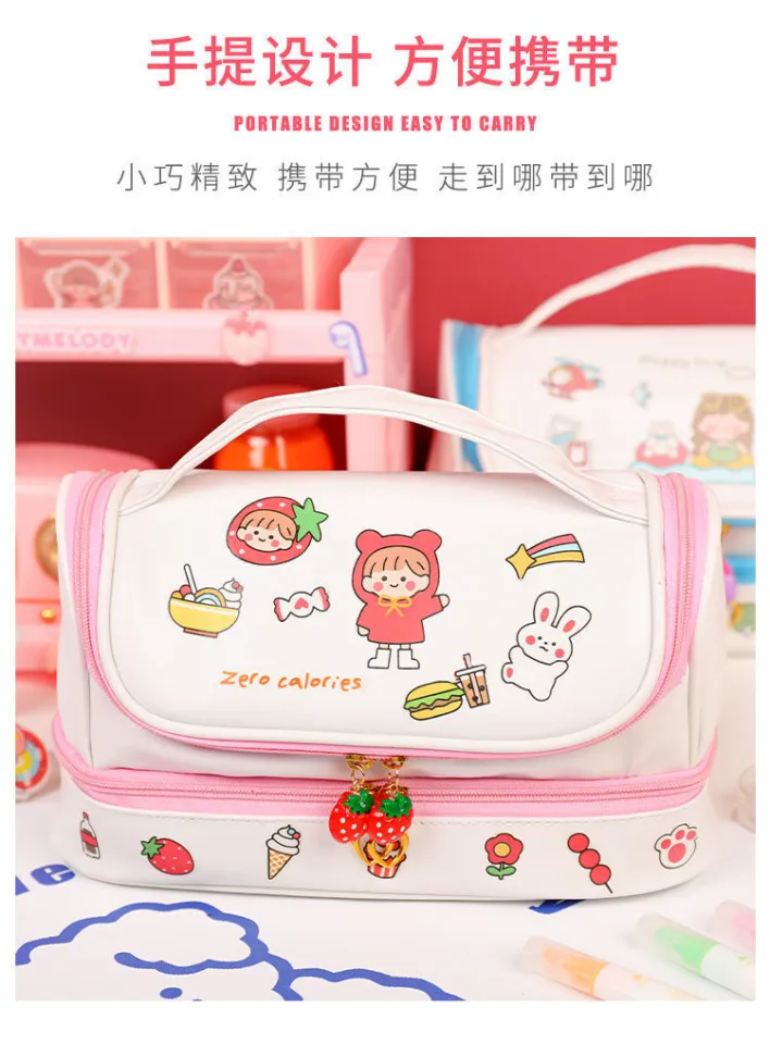 1pc Portable Pink Pencil Case