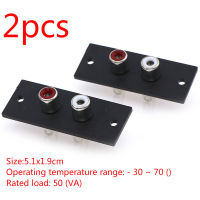 2pcs 2 Way Copper Core RCA Terminal Wall Panel Plate Input Phono Chassis Socket Audio AV Adaptor