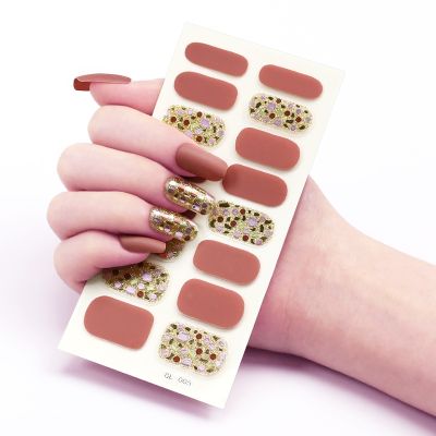 Sanuxc Nail Art Stickers Full Cover Nail Wraps Self Adhesive Decor Stickers Full Cover Manicure Decal for Women Girls