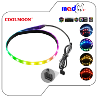 Coolmoon CM-LS40 40ซม.5V ARGB LED Light Strip PC คอมพิวเตอร์ไฟ RGB Strip แถบไฟ RGB ซิงก์ แม่เหล็ก 5V 3pin AURA SYNC