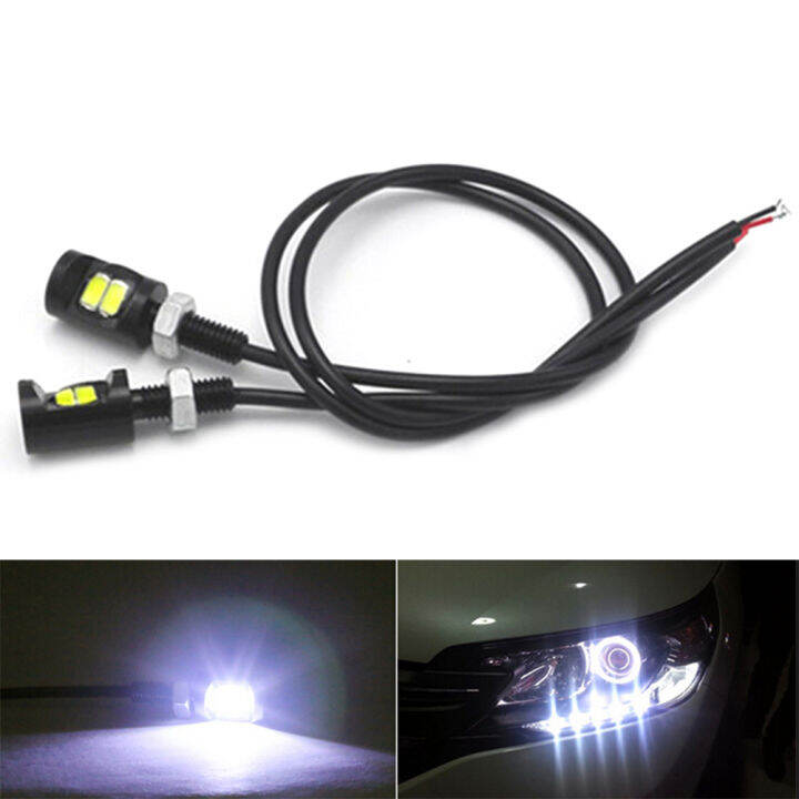 2ชิ้น-led-สีขาว-smd-รถจักรยานยนต์และรถยนต์ป้ายทะเบียนสกรูกลอนแสงโคมไฟหลอดไฟ12โวลต์
