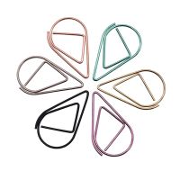 50 Pcs Metal Material Drop Shape Paper Clips Gold Silver Color Kawaii Cute Bookmark Clip Office School Stationery Drop bookmark