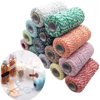 REPLEN 2ply 100เมตร/ม้วนของขวัญการตกแต่งบ้านคริสต์มาสบรรจุงานฝีมือเชือกผ้าฝ้ายเชือก DIY สายเกลียว