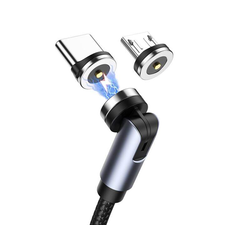 ugreen-สายชาร์จ-usb-แม่เหล็ก-หมุนได้-540-องศา-micro-usb-type-c-สําหรับชาร์จศัพท์