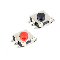 500PCS 6X6X3.1 6*6*3.1มม. SMD LCD Monitor Momentary Tactile Push ปุ่มสวิทช์4Pins กันน้ำทองแดงสีแดงหัวสีดำ