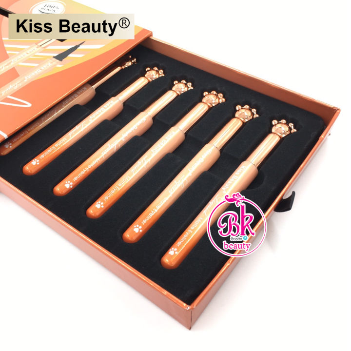 kiss-beauty-อายไลเนอร์-กันน้ำติดทนนาน-แปรงที่นุ่นเลื่อน-เขียนง่าย-ทำให้ดวงตาดูโตขึ้น