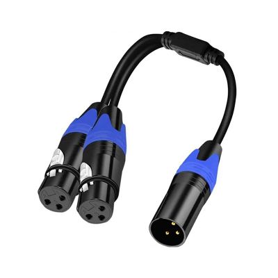 1PC 1 Male to 2 Female XLR Cable XLR Male to XLR Dual Female Y Splitter Microphone Cable Y-Splitter Balanced