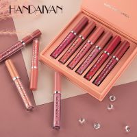 Handaiyan ลิปสติกลิปกลอสเนื้อMatte ติดนานกันน้ําให้ความชุ่มชื้น 6ชิ้น/ชุด