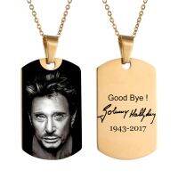 Johnny Hallyday สร้อยคอสั่งทำชื่อภาพแบรนด์699,สร้อยคอสั่งทำรูปหัวใจป้าย ID ฮิปฮอปทำจากสแตนเลสสตีลสีทองเครื่องประดับสำหรับผู้ชายผู้หญิง