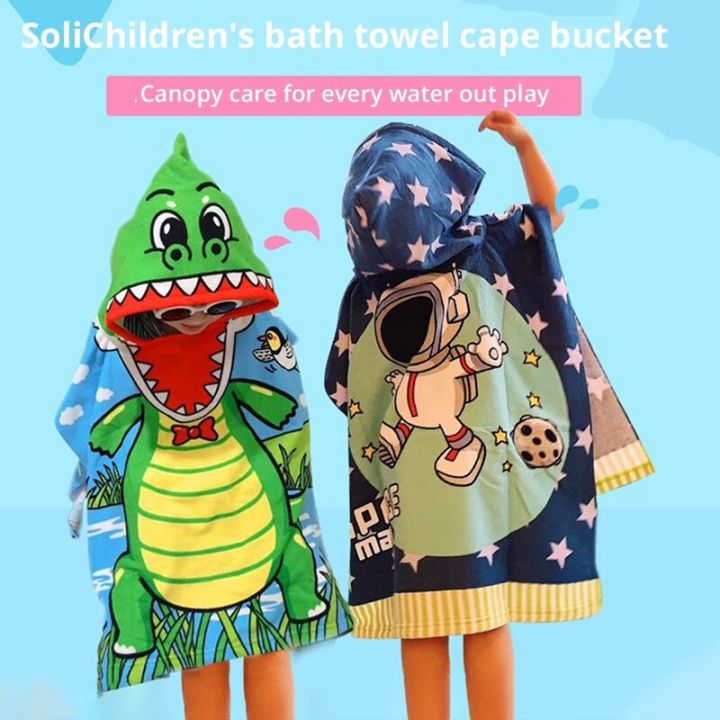 hotx-cw-newborn-wrap-blanket-cartoon-child-kid-hooded-cloak-infant-bathrob-baby-robe-cotton-boy-beach-astronaut-cap