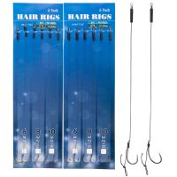 12pcs/lot Carp Fishing Bait Rig #6 #8 #10 Fishing Hair Rigs Kit Braided Fishing Line Carp Fishing Equipment