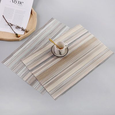 1 Pc PVC Rainbow Bar Placemat Simple Rectangle Western Heat Insulation Anti-Scald Coaster Place Plate Mat