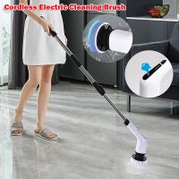 ♞✌ Electric Cleaning Turbo Scrub Brush Retractable Long Handle Cordless Spin Scrubber Cleaning Brush Housework Bathroom Accessories