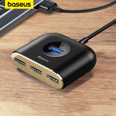 Baseus ตัวแยก USB USB3.0เป็น USB3.0 * 1+ USB2.0 * 3สำหรับแมคบุ๊กโปรแอร์2020 USB 2.0ฮับ LED ตัวแยก USB สำหรับโน้ตบุ๊ค Huawei Feona