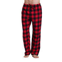 ผู้ชายสวมใส่ Straght กางเกงธุรกิจลำลองผ้าฝ้าย100 Super Soft Men Jogger Sweatpants Flannel Plaid Pajama กางเกงดินสอสีแดง