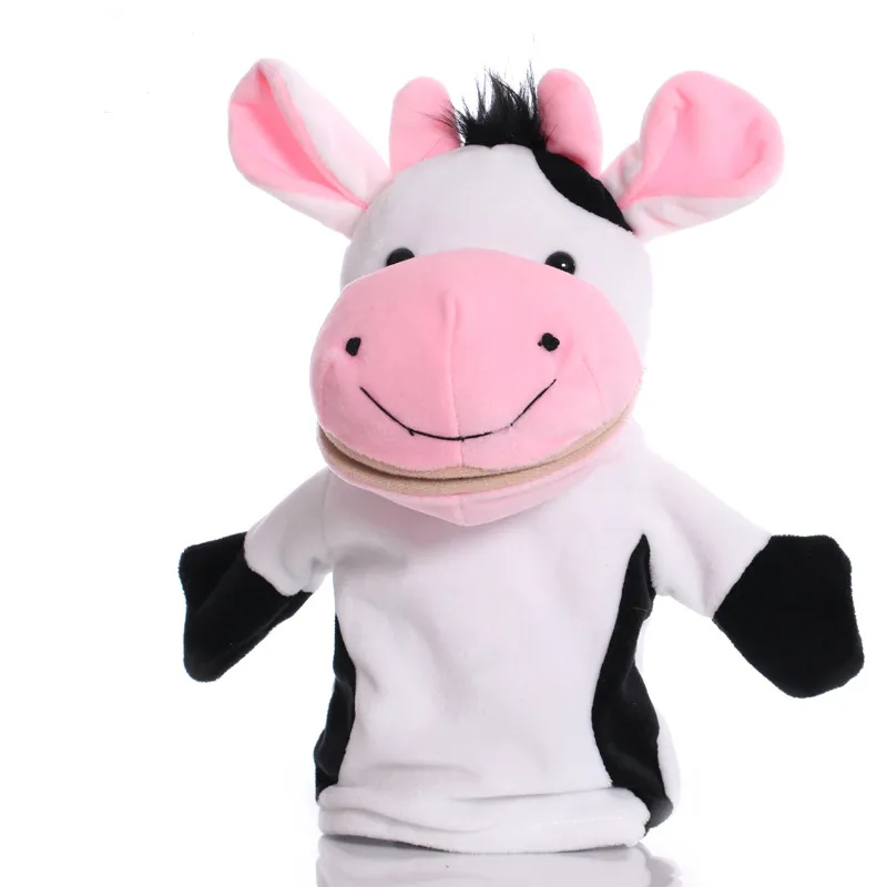 25cm Animal Hand Puppet Cute Cow Plush Toys Baby Educational Hand Puppets  Cartoon Pretend Telling Story Doll for Children Kids | Lazada