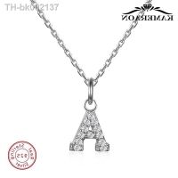 ❖ A-Z 26 Letters Real Sterling Silver Pendant Necklaces For Women Chain Jewelry 925 Shiny Cubic Zircon Lovers Confession Gifts