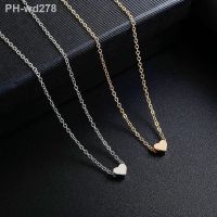 2pcs Gold Plus Silver Necklace Ms Simple Style Love Alloy Peach Heart Pendant Hundred Match Collarbone Jewelry