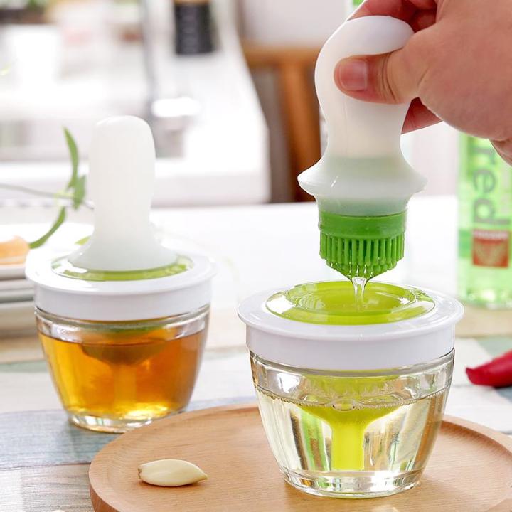 Silicone Oil Bottle Brush Integrated With Lid And Bottle Barbecue