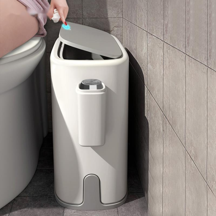 10L Bathroom Narrow Trash Can Kitchen Recycling Trash Bins Toilet