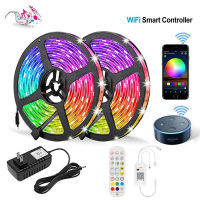 Alexa Wifi LED Light Strip, WiFi APPควบคุม 10M/15Mสมาร์ทไฟLED Strip,เพลงซิงค์ 16 ล้านสีRGB 5050 ไฟLEDทำงานร่วมกับAndroidและระบบIOS,IFTTT,google AssistantและAlexa