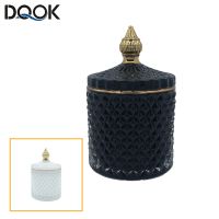 【YP】 Luxury Glass Storage Jar Aromatherapy Bottle with Lid Minimalist Household Cotton Swab Jewelry