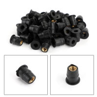 Motorcycle Motorbike Scooter Universal M5 5mm M6 6MM Metric Rubber Well Nuts Windscreen Windshield Fairing Cowls Fastener Screws