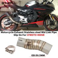 Slip On For CFMOTO 450SR 2022 2023 Motorcycle Exhaust Stainless steel Muffler Escape Moto Modify 51mm Middle Link Pipe Bike Tube Haberdashery