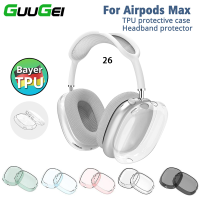 GUUGEI เคสใสป้องกันรอยขีดข่วน TPU เคสกันกระแทกไร้สายสำหรับ Air/pods Max Protectors ชุดหูฟังเคสโทรศัพท์กันกระแทกใสสำหรับ A/Pple